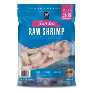 Member's Mark Farm Raised Jumbo Raw Shrimp, Frozen, 21-25 ct. per pound, 2 lbs.