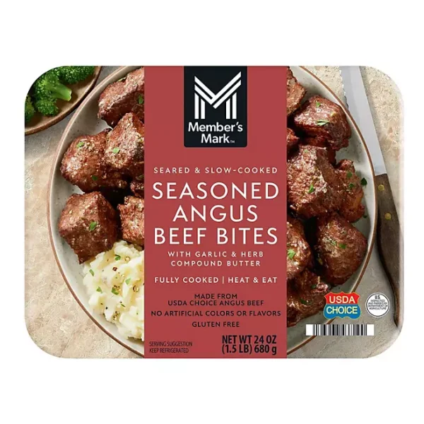 Member's Mark Seasoned Angus Beef Bites with Garlic and Herb Compound Butter, 1.5 lbs.