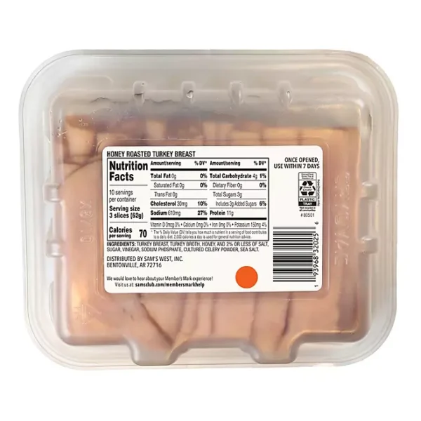 Member's Mark Honey Roasted Turkey Breast, Sliced, 1 lb. 6 oz. - Imagen 2
