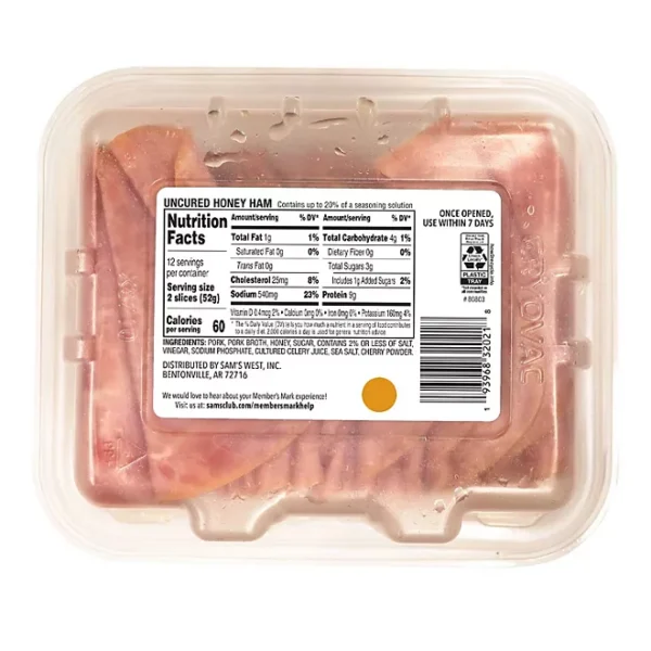 Member's Mark Uncured Honey Ham, Sliced, 1 lb. 6 oz. - Imagen 2