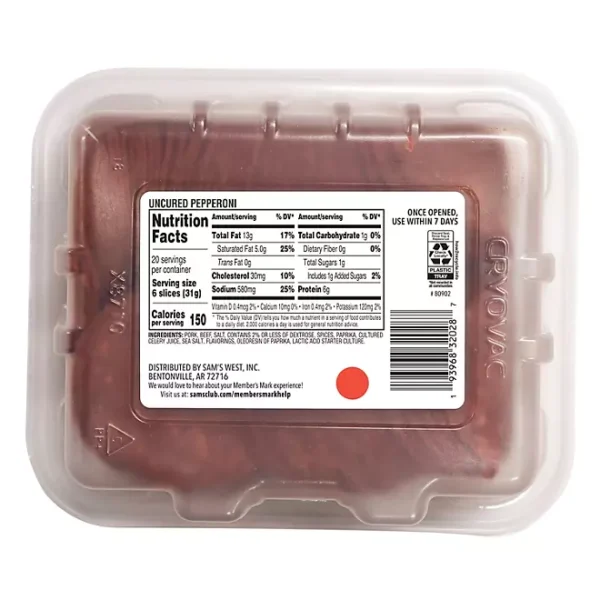 Member's Mark Uncured Pepperoni, Sliced, 1 lb. 6 oz. - Imagen 2