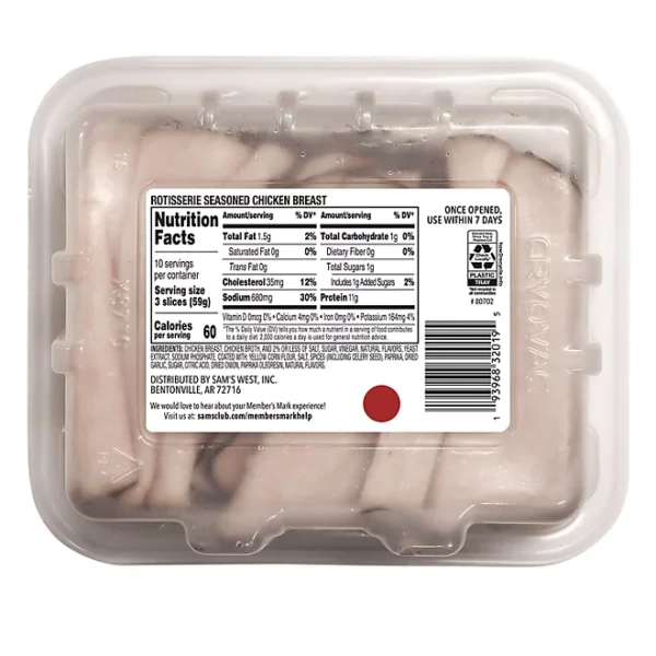 Member's Mark Rotisserie Seasoned Chicken Breast, Sliced, 1 lb. 6 oz. - Imagen 2