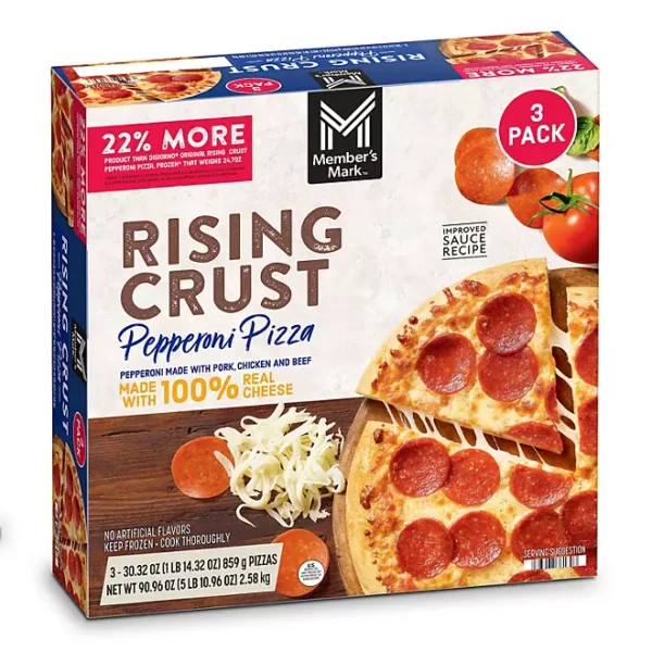 Member's Mark Rising Crust Pepperoni Pizza, Frozen, 3 pk.