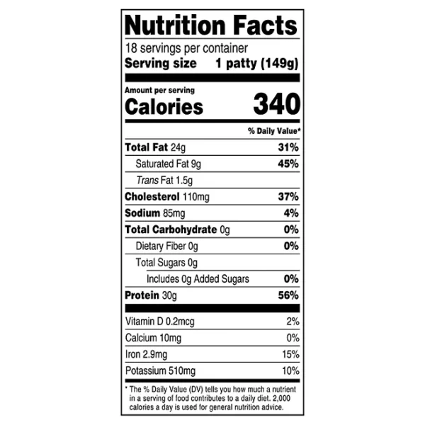 Member's Mark 85/15 Ground Sirloin Beef Patties, Frozen, 1/3 lb., 18 ct. - Imagen 2