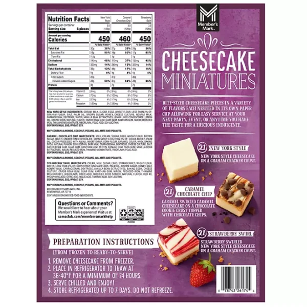 Member's Mark 1"x1" Cheesecake Minis, Variety Pack, 63 ct. - Imagen 2