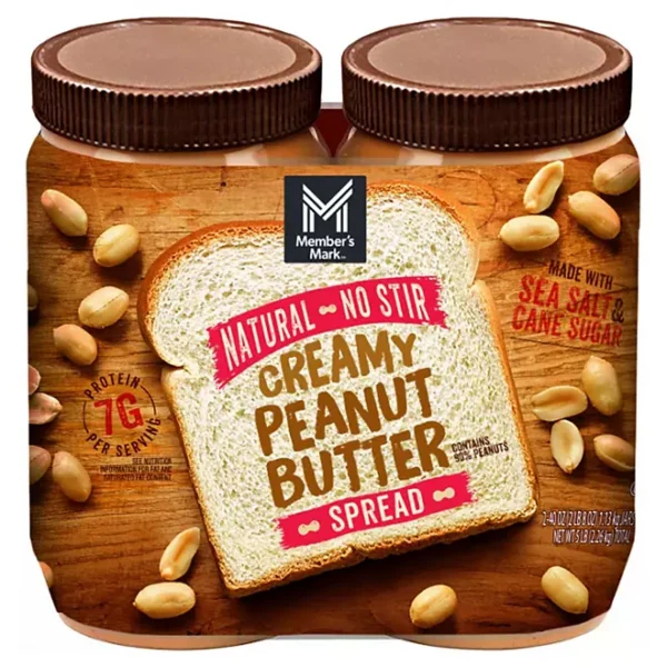 Member's Mark Natural Creamy Peanut Butter, 40 oz., 2 pk.