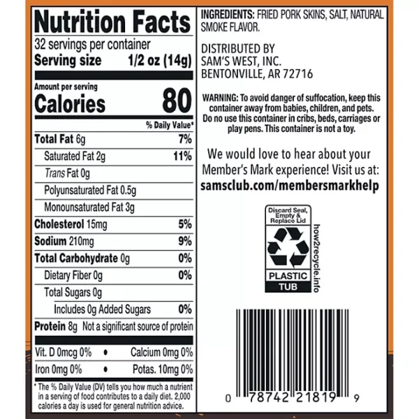 Member's Mark Original Fried Pork Rinds, 16 oz. - Imagen 2