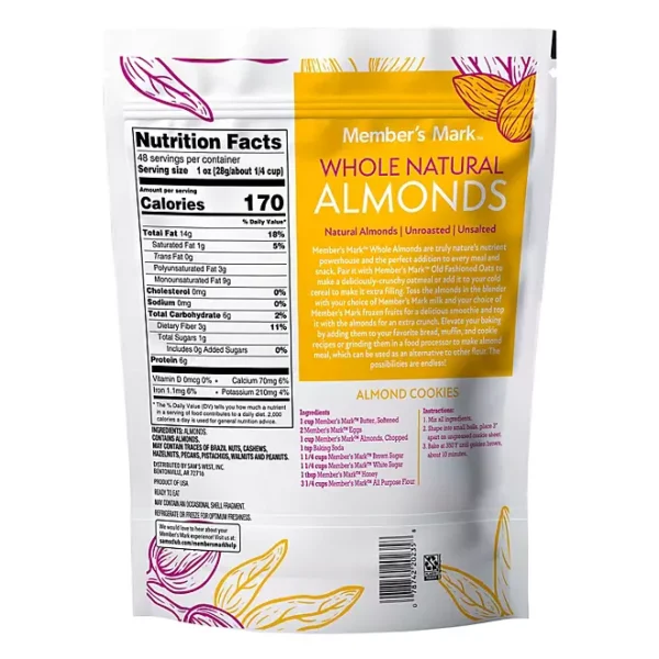 Member's Mark Natural Whole Almonds, 3 lbs. - Image 3