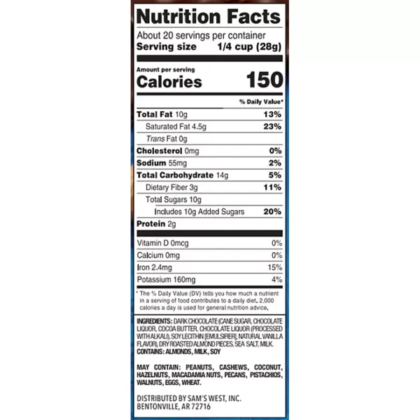 Member's Mark Dark Chocolate Thins with Almonds & Sea Salt, 20 oz. - Imagen 2