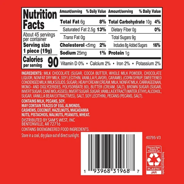 Member's Mark Milk Chocolate Pecan Caramel Clusters, 30.2 oz. - Imagen 2