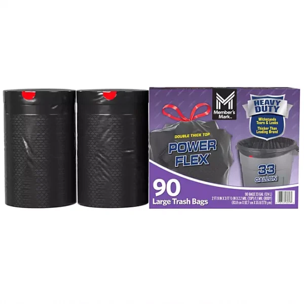 Member's Mark Power Flex 33-Gallon Large Trash Bags, 90 ct. - Imagen 2