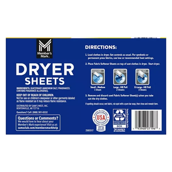 Member's Mark Fabric Softener Dryer Sheets, Fresh Scent, 480 ct. - Imagen 2