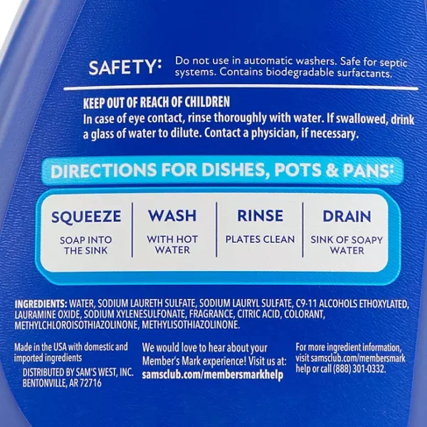 Member's Mark Platinum Performance Liquid Dish Soap, Fresh Clean, 100 fl. oz. - Image 2