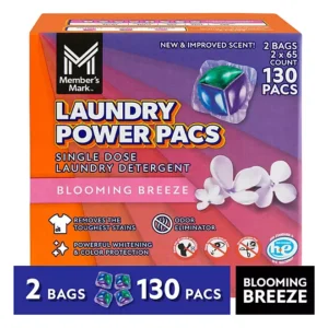 Member's Mark Laundry Detergent Power Pacs, Blooming Breeze, 130 ct.