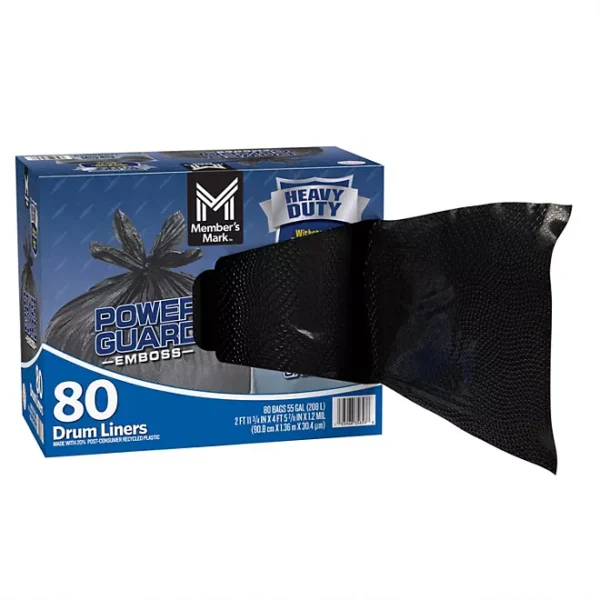 Member's Mark Heavy Duty 55-Gallon Drum Liner Trash Bags, 80 ct. - Image 3