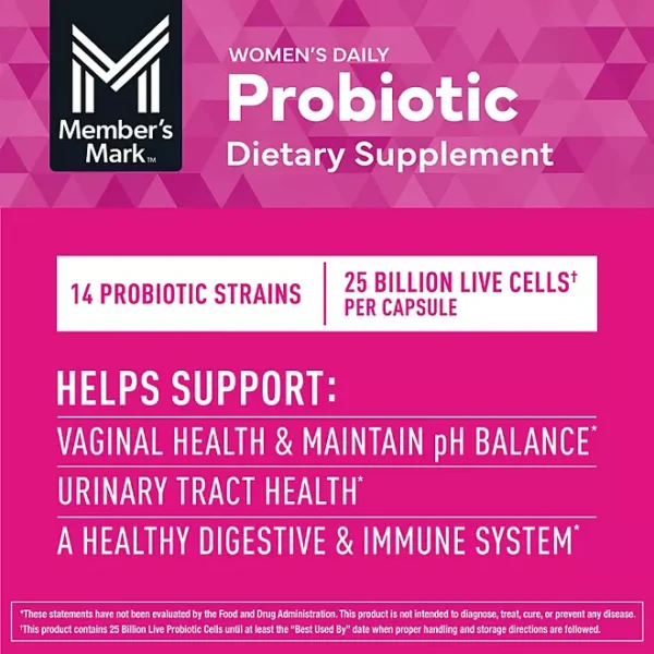 Member's Mark Women's Daily Probiotic Capsules, 90 ct. - Image 3