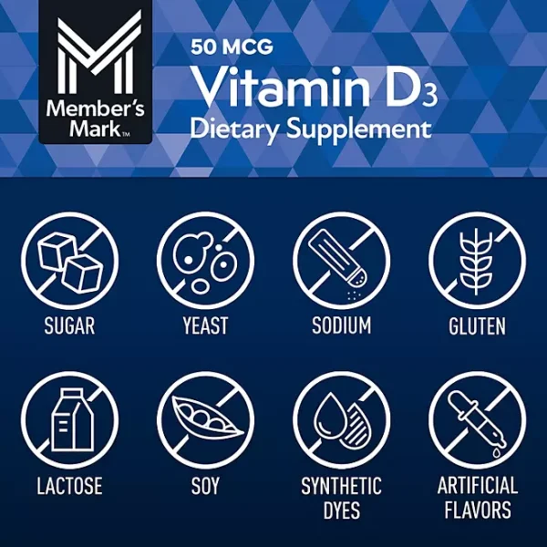 Member's Mark Vitamin D3, 50 mcg, 400 ct. - Image 3