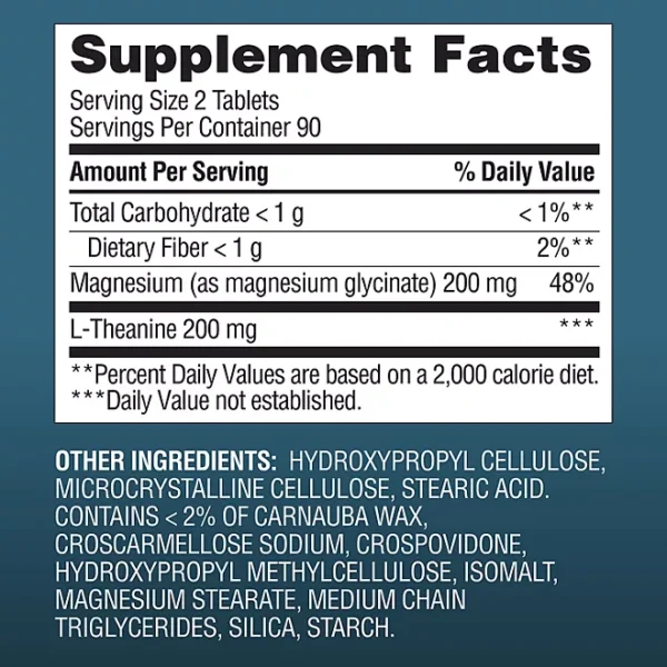 Member's Mark Magnesium Glycinate with L-Theanine Tablets, 180 ct. - Image 2