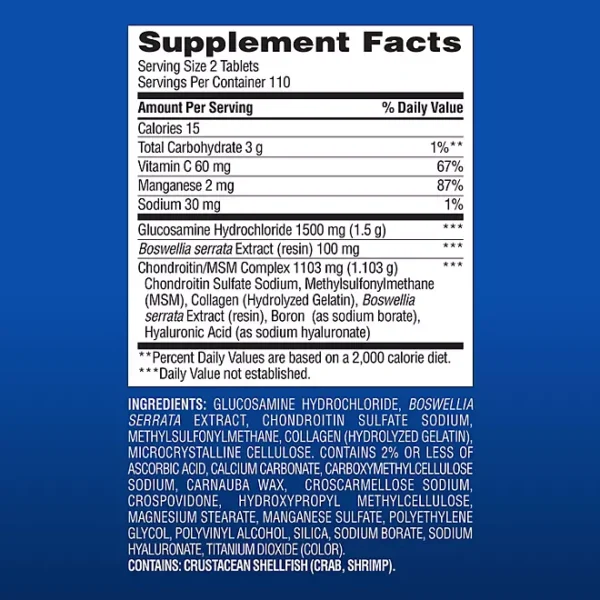 Member’s Mark Glucosamine HCl and Chondroitin/MSM Complex Tablets, 220 ct. - Imagen 2