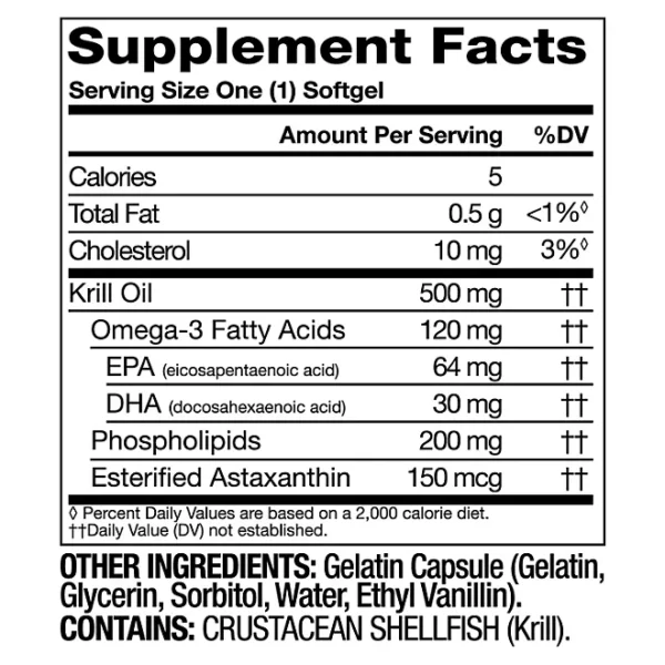 Member's Mark Extra Strength Antarctic Pure Omega-3 Krill Oil, 500 mg, 160 ct. - Image 2