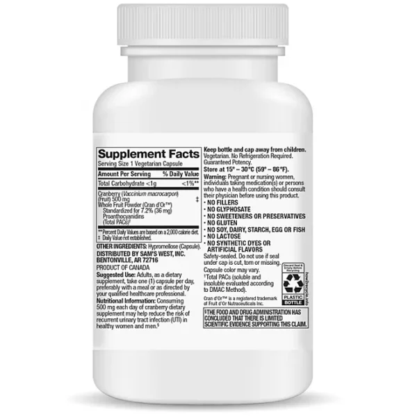 Member's Mark Clinical Strength Cranberry Capsules, 500 mg, 150 ct. - Image 2