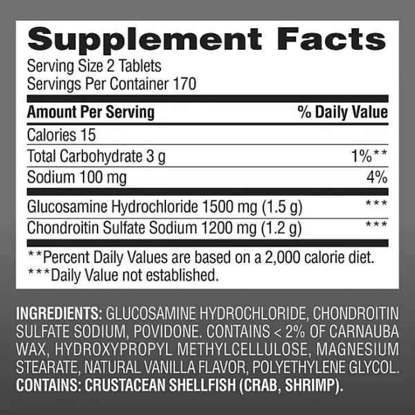 Member's Mark Extra Strength Glucosamine HCl and Chondroitin Sulfate Sodium Tablets, 340 ct. - Image 2