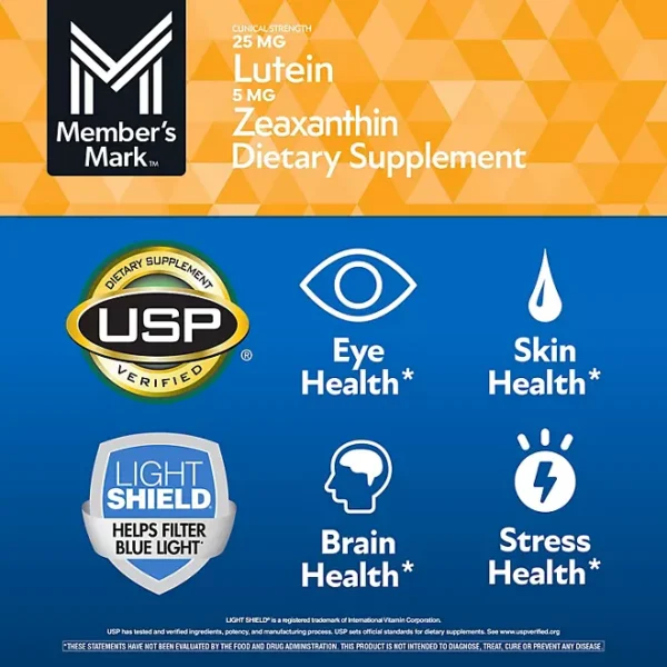 Member's Mark Lutein with Zeaxanthin Softgels, 150 ct. - Image 3