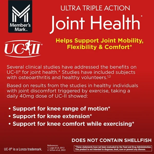Member's Mark Ultra Triple Action Joint Health Tablets, 125 ct. - Image 3