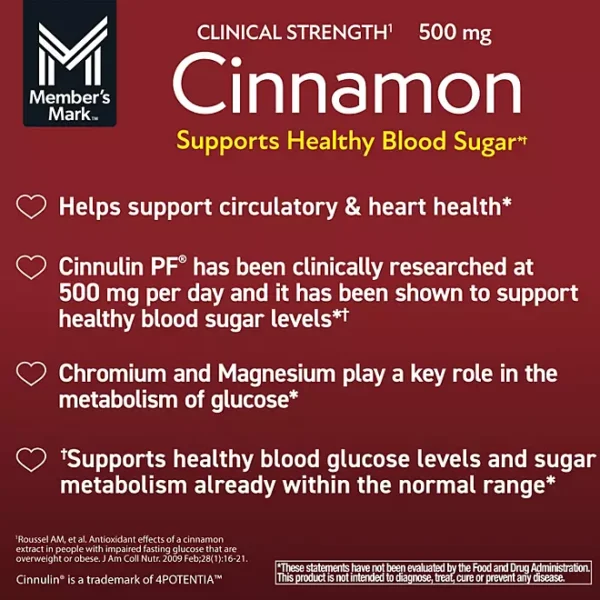 Member's Mark Clinical Strength Cinnamon 500 mg. Capsules, 170 ct. - Image 3