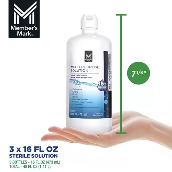 Member's Mark Multi-Purpose Contact Lens Solution, 16 fl. oz., 3 pk. - Image 3