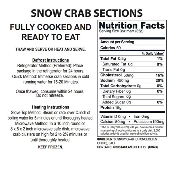 Member's Mark Snow Crab Legs Tray Pack, priced per pound - Imagen 2