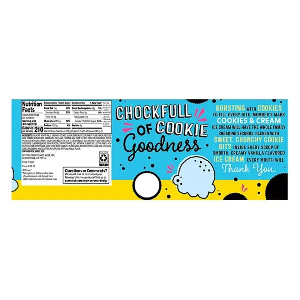 Member's Mark Cookies and Cream Ice Cream Pail, 5 qt. - Imagen 2