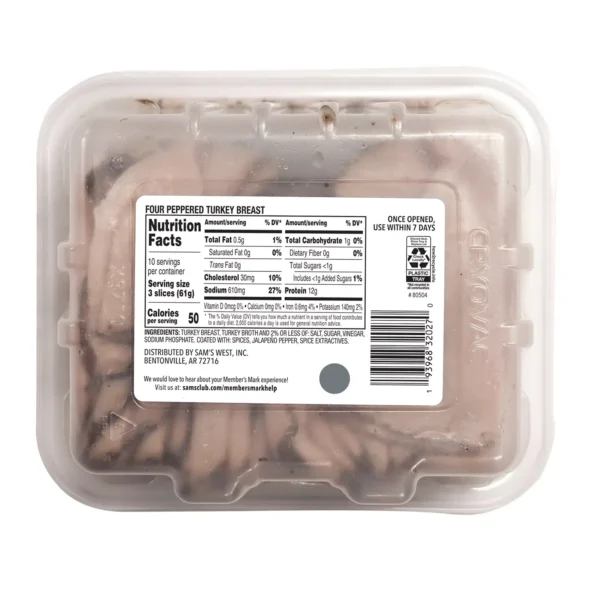 Member's Mark Four Peppered Turkey Breast, Sliced, 1 lb. 6 oz. - Imagen 2