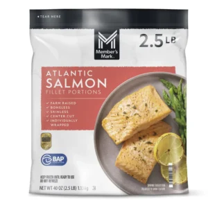 Member's Mark Skinless and Boneless Atlantic Salmon Fillet Portions, Frozen, 2.5 lbs.