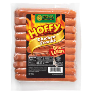HOFFY - HALAL CHICKEN FRANKS, 8/1 (2 OZ EACH) - 5 LBS. Units per case: 4